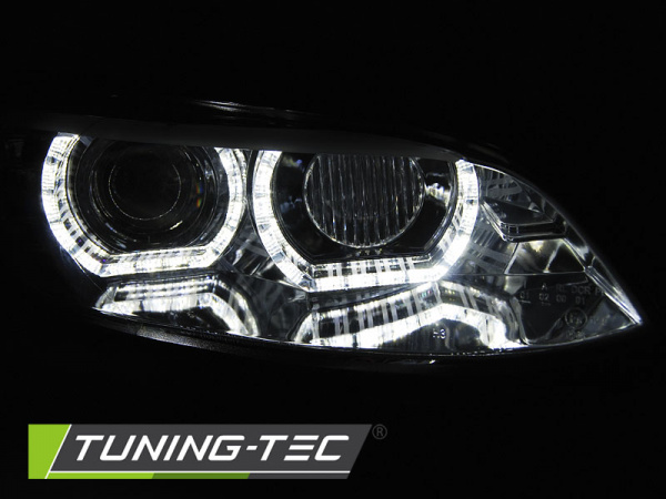 3D Xenon LED Tagfahrlicht Angel Eyes Scheinwerfer für BMW 3er Coupe/Cabrio E92/E93 06-10 chrom
